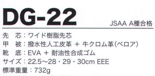 ドンケル DG-22 ダイナスティグリップ スニーカー Dynastyに新商品Grip（グリップ）シリーズが新たに加わりました！最高耐滑区分「5」の安心！ JSAA A種の安全。耐衝撃性70Jの規格をクリアする樹脂先芯。スリップサイン付（3つのうち2つ出てきたら交換のサイン）。 サイズ／スペック